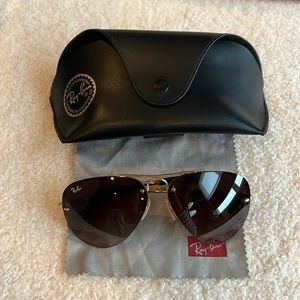 Gold and brown aviator sunglasses